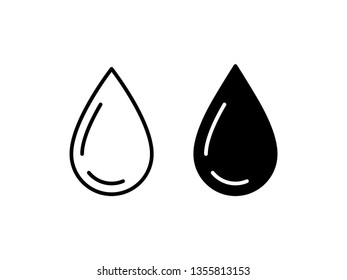 Vector rain drop icon. Waterdrop.