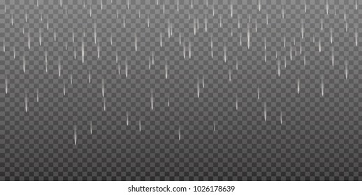 Vector rain isolated on transparent background.