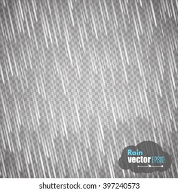 Vector rain isolated on transparent background. Vector illustration