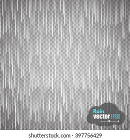 Vector rain isolated on transparent background. Vector illustration