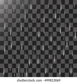 Vector rain isolated on transparent background.