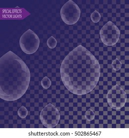 Vector rain isolated on transparent background.