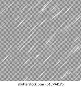 Vector rain isolated on transparent background.  Vector illustration