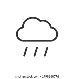 Vector rain line icon. Symbol in trendy outline style. Vector illustration isolated on a white background. 