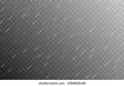 Vector Rain On An Isolated Transparent Background. Rain Png, Heavy Rain, Hurricane, Weather. PNG.