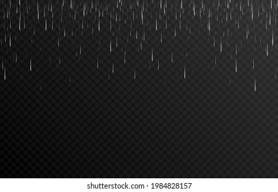 Vector Rain On An Isolated Transparent Background. Rain Png, Heavy Rain, Hurricane, Weather. PNG.