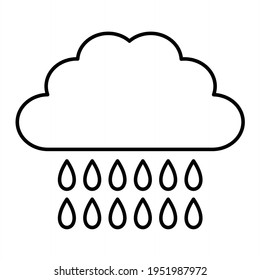 Diseño de icono de contorno de lluvia vectorial
