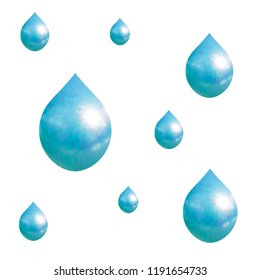 Vector Rain Pattern, Falling Droplets, Autumn Background.