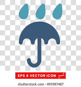 Vector Rain Protection EPS vector icon. Illustration style is flat iconic bicolor cyan and blue symbol on a transparent background.