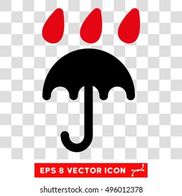 Vector Rain Protection EPS vector icon. Illustration style is flat iconic bicolor intensive red and black symbol on a transparent background.