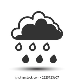 Vector rain solid icon small shadow, weather and rainny concept, 64x64 pixel perfect for website UI media, mobile application, poster design