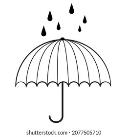 VECTOR AND RAIN UMBRELLAS, WITH FLAT COLOR LINE STYLES, ARE GREAT FOR PRODUCT EMBLEMS AND POSTERS