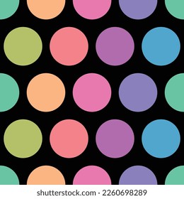 Vector rainbow abstract circles seamless pattern background. Perfect for fabric, scrapbooking, and wallpaper projects. Vector illustration