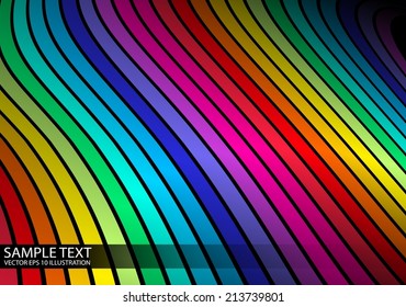 Vector rainbow abstract striped background - Abstract rainbow colorful  stripes in a row
