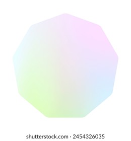 Vector Rainbow Adhesive sticker. Circles of green blue and lilac purple Gradient. Blank template. Empty mockup for tag. Vector Ombre isolated illustration, Geometric form, Glossy Multicolor and Blank.