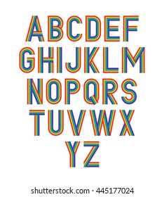 Vector rainbow alphabet.
