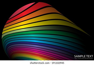 Vector rainbow arc background illustration - Abstract rainbow colorful stripes