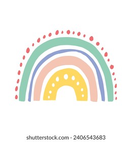 Vector rainbow in boho style cute baby rainbow vector illustration.