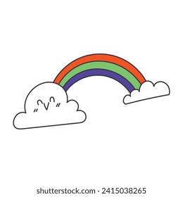 Vector rainbow cartoon colored clipart illustration.