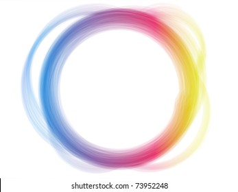 Image vectorielle - Effet de brosse de bordure Cercle Arc-en-ciel.