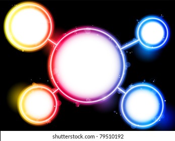 Vector - Rainbow Circle Border with Sparkles and Swirls.