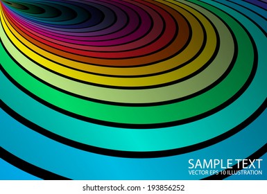 Vector rainbow circular background template - Rainbow vector abstract background illustration