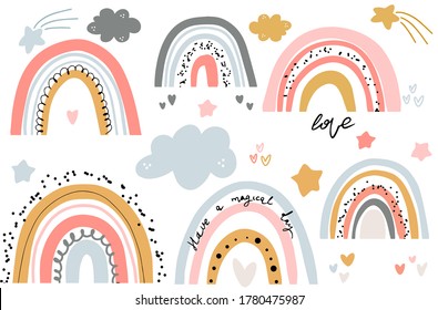 Vector Rainbow Clipart Set Children Illustration Stock Vector (Royalty ...