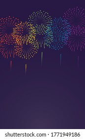 Vektorgrafik mit Regenbogenfarben, Feuerwerk, Hintergrund