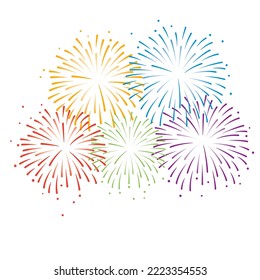 Vektorgrafik-Feuerwerk mit Regenbogenfarben