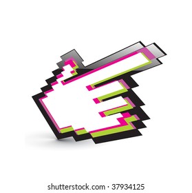vector rainbow color hand mouse symbol with white background