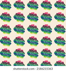 Vector Rainbow color seamless rose flower pattern for fabric pattern, interior decoration, wallpaper, poster, banner background