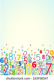 Vector rainbow colored background  from numbers with copy space top