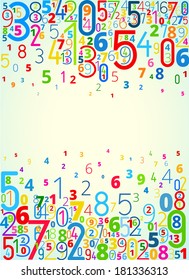 Vector rainbow colored background  from numbers with copyspace center