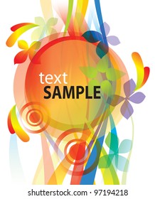 Vector rainbow colored background with waves for design