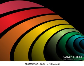Vector rainbow colorful arcs abstract background illustration - Abstract rainbow colorful striped background template