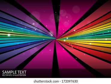Vector rainbow  colorful web design burst template - Twisted  abstract rainbow lines and colors 