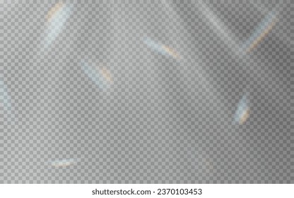 Lámparas de cristal vectorial arco iris. Efecto luminoso de una explosión de diamante con brillo. Ilustración arcoiris, flotando suavemente en los rayos de luz. Los conejos arcoiris se exhiben a la luz del sol.