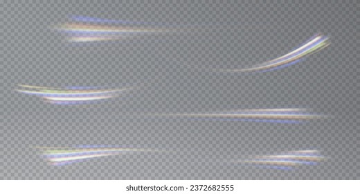 Vector rainbow crystal lights png. Rainbow comet. Light effect of a diamond explosion with glare. Blur effect with floating delicate sparkles and glass. Soaring plasma effect.	
