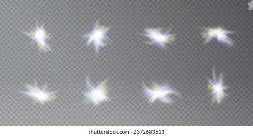 Lámparas de cristal vectorial arco iris. Efecto luminoso de una explosión de diamante con brillo. Efecto difuso con chispas y vidrio delicados flotantes. Aumento del efecto plasmático.	
