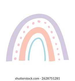 vector rainbow. Cute children's illustration on white background in pastel colors for packaging design, textile, web design and printing