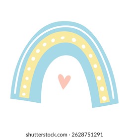 vector rainbow. Cute children's illustration on white background in pastel colors for packaging design, textile, web design and printing