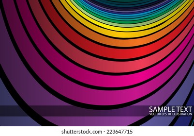 Vector rainbow design background template - Vector colorful rainbow background illustration