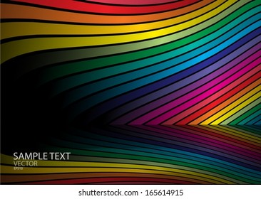 Vector rainbow  design template background illustration - Abstract rainbow colored stripe template