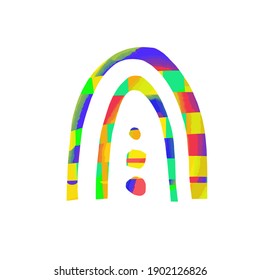 Vector rainbow of different colors. Rainbow as an element of the decor of the children's room.