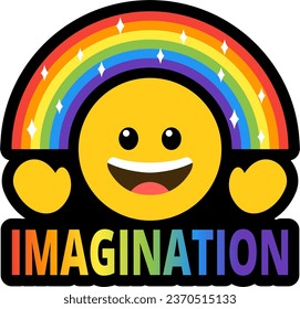 vector rainbow emoticon imagination symbol