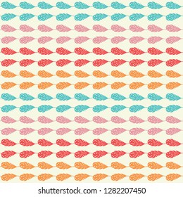 Vector rainbow feathers stripe seamless repeat pattern background. Perfect for fabric, stationary and scrapbooking projects.