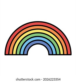 Vector Rainbow Filled Outline Icon Design
