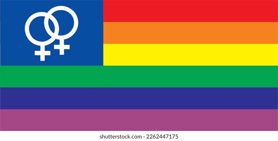 Vector rainbow flag of the LGBT community. LGBT symbol in 
rainbow colors. Lesbian relationship concept. 