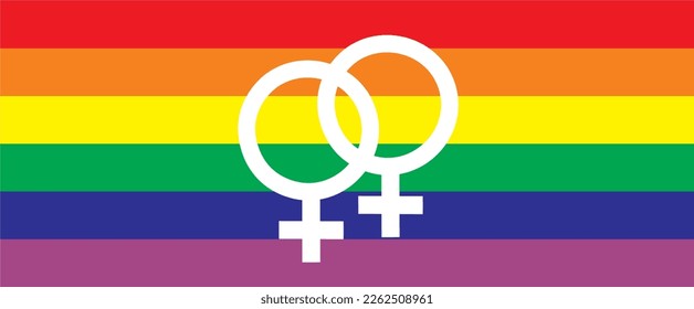 Vector rainbow flag of the LGBT community. LGBT symbol in 
rainbow colors. Lesbian relationship concept. 