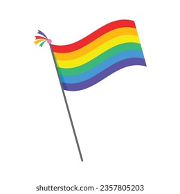 Vector rainbow flag vector for lgbtq pride month concept.